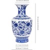 SILINE 13” Classic Blue and White Porcelain Vase, Art Decor