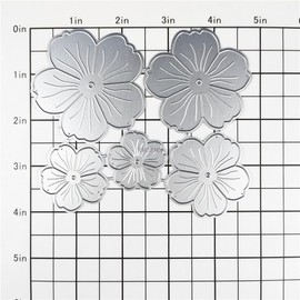 XMZZMX Patchwork Five-Petal Peach Flower Metal Cutting Dies for Card Making, Paper Embossing Die Cuts Kit Templates Supplies, Photo Frame Album DIY Scrapbooking Stencils Sets