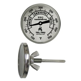 tel-tru bq225 barbacoa termómetro, 5,1 cm Dial de aluminio, 6,3 cm Tallo, 100/260 °C
