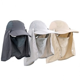 kimspp Foldable Mesh Sun Cap - UV Protection for Hiking, Fishing, Camping & Farming Beige [KP431]