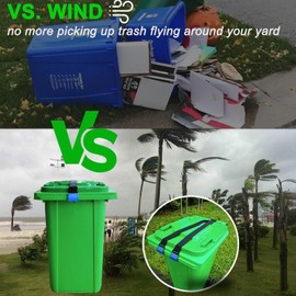 ElasignShopo 1Pcs Trash Can Locks for Animals, Metal Double Claw Adjustable Garbage Lid Straps, Universal Trash Can Lid Lock Strap Outdoor Trash Bin Bungee Cord Belt Rope for Prevents Raccoon Rodent