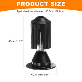 sourcing map Bike Handlebar End Plugs Aluminum Bar End Caps 16-21mm Adjustment Expanding Locking with Tool for MTB Road BMX Fixed Gear Bike, Black