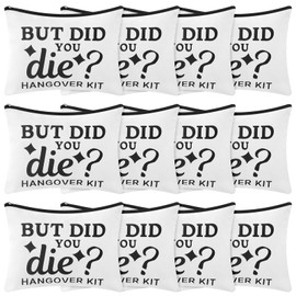 Honeydak 12 Pcs Recovery Kit Bags for Her Bachelor Party Favor Wedding Emergency Kit Makeup Bag for Bride Women Bachelorette Bridal Shower Pouches Decorations Friends Sister Gifts(But Did You Die)