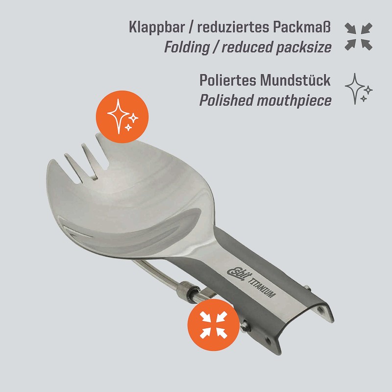 Esbit Folding Spoon/Fork - Titanium