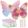 Giugio Pack of 12 Butterfly Invitation Cards in French Birthday