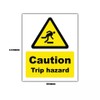 8-Pack Caution Trip Hazard Vinyl Sticker Sign Waterproof & UV-Resistant,