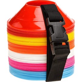 Sportsgear US Mini Soccer Cones Small Disc Cone for Agility Drills Training Practice Football Soccer Athletics Field Markers with Shoulder Strap