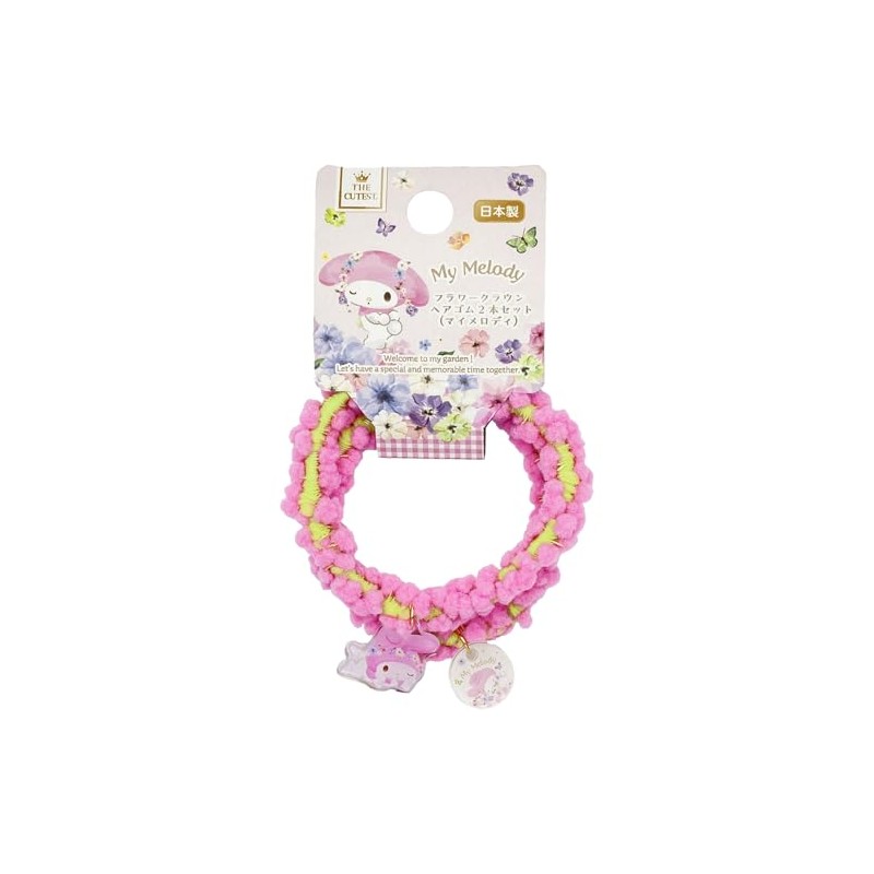 INOUE Flower Crown Hair Elastics, Set of 2 (My Melody)