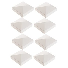 Sedmoon 5inch Vinyl Pyramid Style Fence Post Cap 5” x 5” Vinyl Pyramid Fence Post Cap for Mailbox, Lamp Post, Deck, Dock, Piling Caps (4)