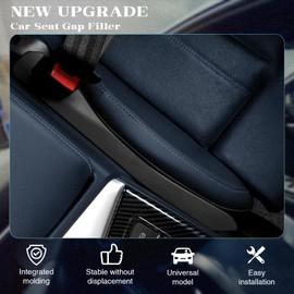 SHOFOYOC Set of 2 Car Seat Gap Fillers - Universal Accessories for Cars, Trucks, and SUVs, Console Crevice Blocker Stopper Catcher(Black)