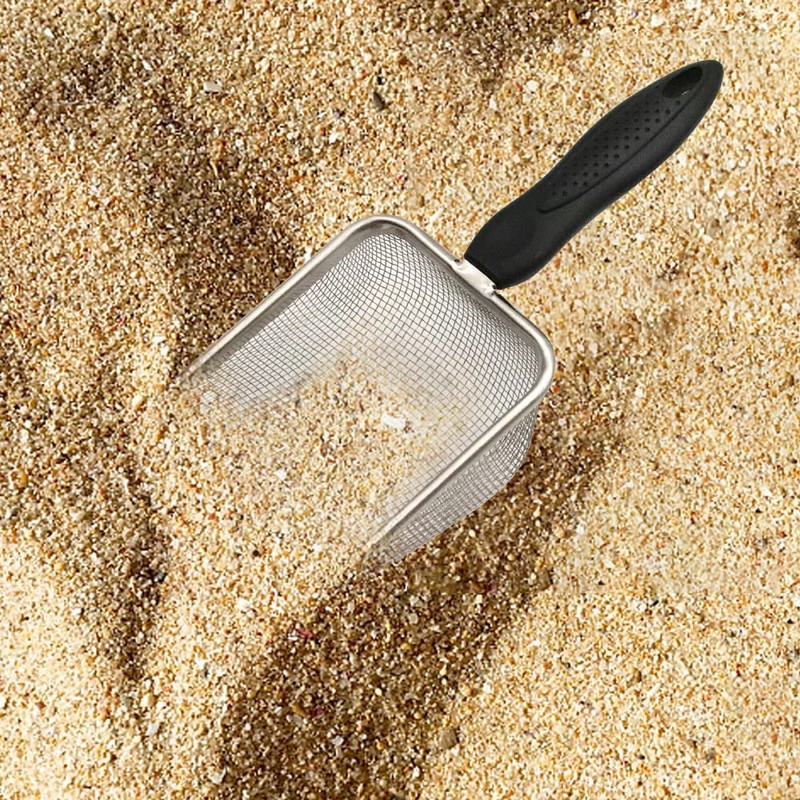 Abustle pig Reptile Sand Scooper,Stainless Steel Fine Mesh Reptile Substrate