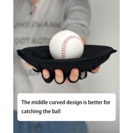 FEYRUN Pancake Training Glove, Baseball&Softball Fielding Trainer for Infield Practice, Softhands Foam Training Glove to Improve Glove to Throw Transition (Black (2 Pack))