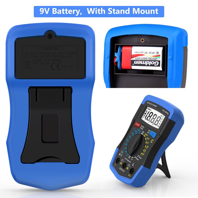 Capacitor Tester 2000pF~200uF, Capacitance Meter, LCR Meter, 200~2000M0 0hm Meter,