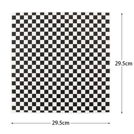 Hslife 100 Sheets Checkered Dry Waxed Deli Paper Sheets, Paper Liners for Plastic Food Basket, Wrapping Bread and Sandwiches (Black)