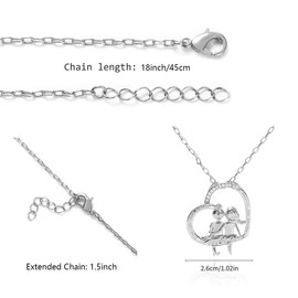 XIMEIYARR Ximeyarr Sister Gifts From Sister Forever My Friend Silver Love Heart Necklace For Women Girls Graduation Birthday Christmas Gifts For Sister Friends Pendant Necklace Friendship Jewelry