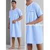 Lars Amadeus Light Blue Striped Nightshirts for Men's Short Sleeve