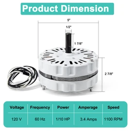 Hipoilk F0510B2944 F0510B2497 Power Vent Attic Fan Motor Replacement for Lomanco 1800 & 2000 Series Roof Power Ventilator
