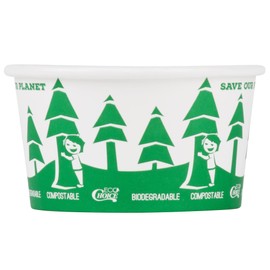 TableTop King 12 oz. Compostable and Biodegradable Paper Soup/Hot Food Cup with Tree Design - 500/Case