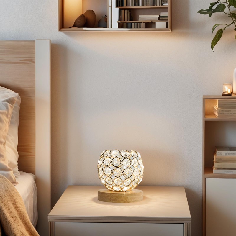 FuoiCorn Decorative Crystal Mood Table Lamp for Bedroom - 3