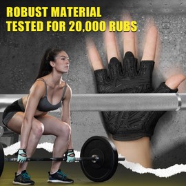 HOZMOZ Ventilated Gym Gloves, Thick Padded Fitness Workout Gloves for Men Women Weight Lifting, Full Palm Protection with Enhanced Grip and Shock Absorption
