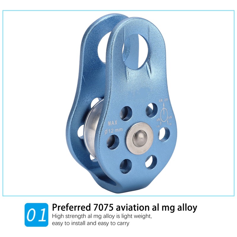 Climbing Single Pulley Al Mg Alloy Fixed Eye Single Rope