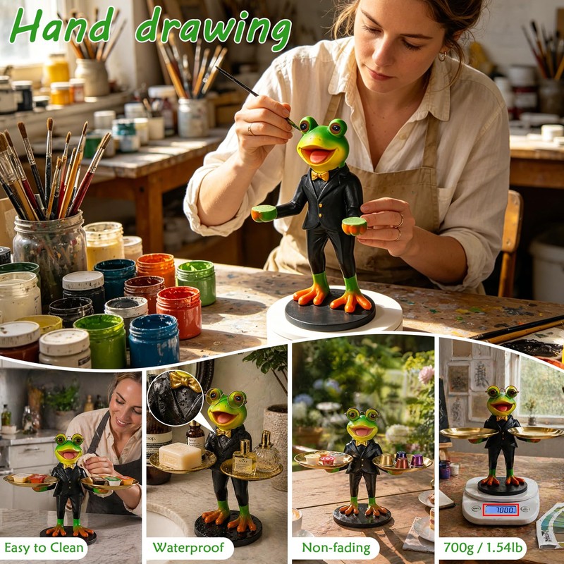 Frog Key Tray for Entryway Table, Candy Dish, Jewelry Tray,