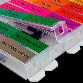 EEEEE 130 pcs 7 Value rectifier Diode Kit Diode Assortment Kit Contains Pack of Assorted diodes 1N4001 1N4004 1N4007 1N5404 1N5406 1N5408 RL207