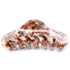 QinGoo Large Hair Clip Coffee Hair Clip, Hair Clip, Tightly Curled, Hair Accessory, Cute, Korean, Women's, 1 Piece (4.1 x 1.6 x 1.6 inches (10.6 x 4.2 cm), Magic Color)