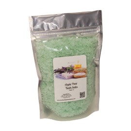 Bath Salts | 1lb Bag (16oz.) | Choose Your Scent | Epsom Salt | Sea Salt| Bathing | Body Care | Beauty | Relaxation | Spa | Pedicure | Manicure | Soak (Apple Pear)