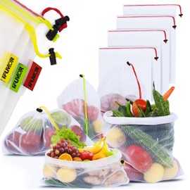 15 Pack Eco-Friendly Reusable Mesh Produce Bags – Washable & Durable Mesh Produce Bags Drawstring with Colorful Tare Weight Tags - Reusable Produce Bags Grocery, Storage & Vegetable bags – 3 Sizes