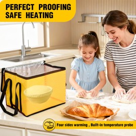 GEOYLE 30L Dough Proofer, Folding Bread Proofing with 33-122℉ Temperature & 96h Timer Controller, Sourdough proofing box Heated Fermentation for Making Bread, Yogurt, Natto and Handmade Soap