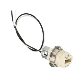 PATIKIL G9 Light Base Socket Kit, 1 Pack 10 Inch Long Wire Lead Ceramic Lamp Holder Base with Socket Ring Removal Tool, White