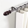 Oedema 2 Pcs Wood Curtain Rod Finial Decorative Curtain Rod