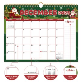 Calendar 2025-2026, 21-Month Calendar from October 2025 to June 2027, 11.5" x 14.7", Spiral Binding Hanging Monthly Wall Calendar, Perfect for Home or Office, Watercolor Festival