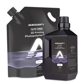 Aceaddity Elite Series 3D Printer Resin 405nm Photopolymer Resin LCD/DLP UV-Curing High Precision 3D Printing Liquid Compatible with 8k 3D Printer (Grey, 1000g+1200g)