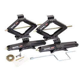 LIBRA Set of 4 5000lbs 20" RV Trailer Stabilizer Leveling Scissor Jacks w/Handle & Power Drill Socket & Mounting Hardware 26036