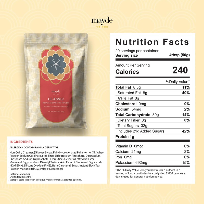 Mayde Taiwanese Classic Milk Tea Powder, Instant MilkTea Powder From