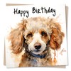 Toy Poodle Birthday Card - Happy Birthday - Dog Design