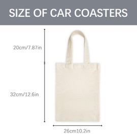 OKBA 10 PCS Sublimation Tote Bag,Sublimation Canvas Bags Bulk, Scrawl Shopping Bag,Beige Blank Canvas Tote Bags for DIY Craft and Decorative Craft 10.2 * 12.6 inches(26 * 32cm)