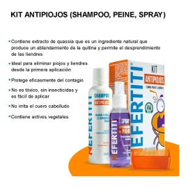Antipiojos Nefertiti Para Piojos y Liendres Sin Insecticidas                                                                                          