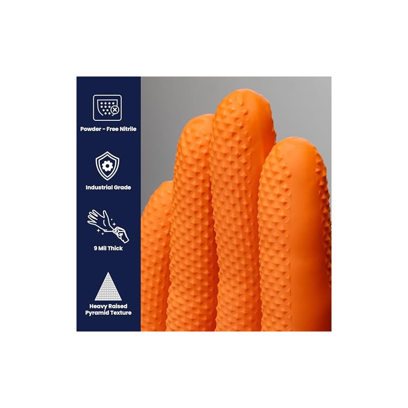 Adenna Catch - Guantes de nitrilo sin polvo (8 mil,