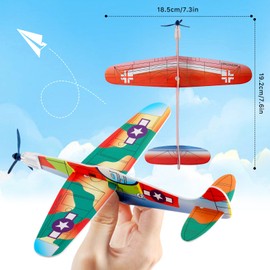 CACASO 36 Pack Foam Airplane Toys for Kids, Glider Planes for Boys & Girls, Birthday Party Favors, Outdoor Flying Toy, Mini Airplanes Classroom Prize Exchange Gift, Carnival Prize