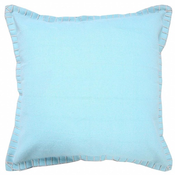20 X 20 Light Blue 100% Cotton Zippered Pillow