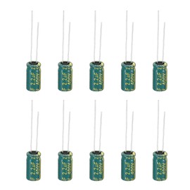 PATIKIL 400V 2.2uF Electrolytic Capacitors, 10Pcs 6x12mm Aluminum High Frequency Electrolytic Capacitors for TV, LCD Monitor, Refrigerator, Circuit Boards, Green
