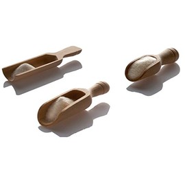 Lares Spice Scoop / Spice Spoon / Filling Scoop - Made of Beech Wood - Set of 3 (7 cm, 11 cm, 13 cm) - Made in Germany