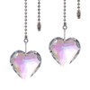 Ceiling Fan Pull Chains AB Coating Crystal Heart Ornaments 20