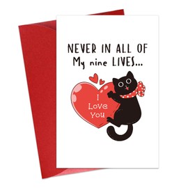 BIZIBAFF Valentines Day Cards for Boyfriend Girlfriend Wife Husband Funny Valentines Day Cards from Cat for Cat Lover Cat Mom Cat Dad Romantic Valentine Gifts for Him Her Women Men with Envelope