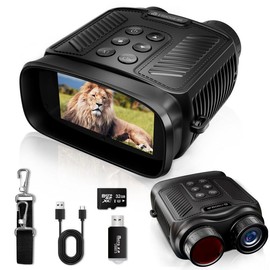 4K Night Vision Goggles - 5000mAh Rechargeable Infrared Binoculars with 3'' HD Screen & 32GB MicroSD Card, Ideal for Camping & Adventure