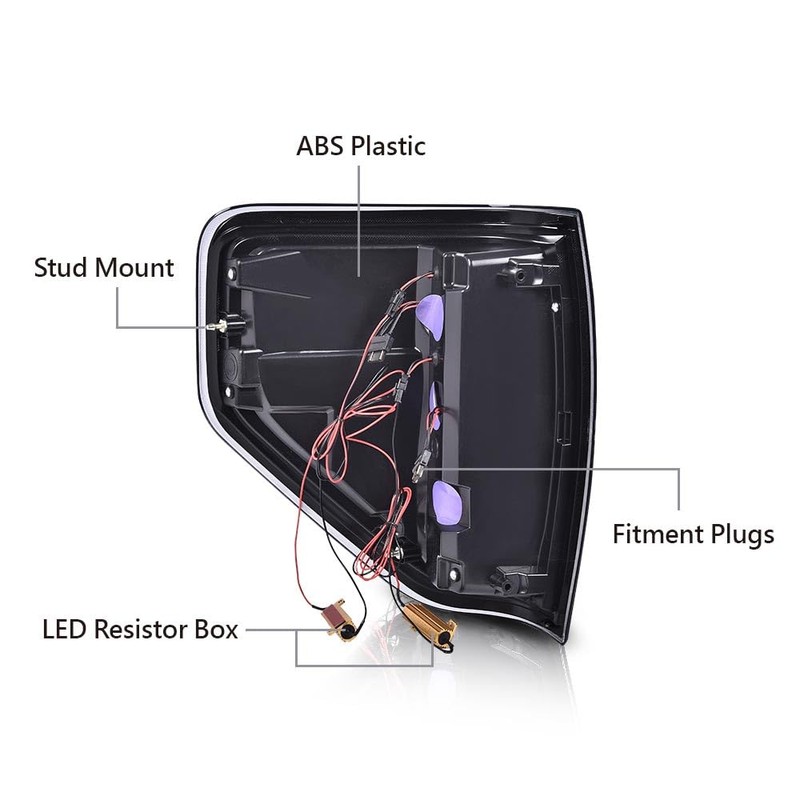 G-PLUS Tail Light Assembly w/Wiring Harness Fit For Ford F150