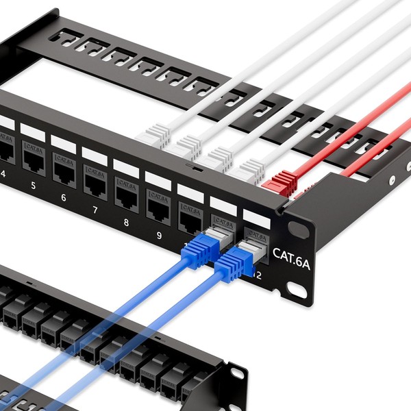iwillink 10Gbps Cat6A Patch Panel 12 Port, Keystone Patch Panel
